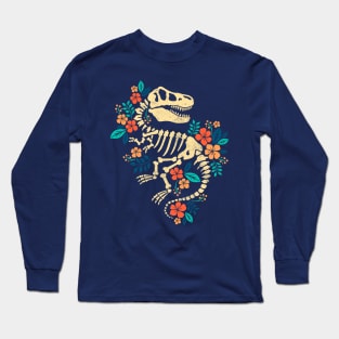 flowered dinosaur fossil Long Sleeve T-Shirt